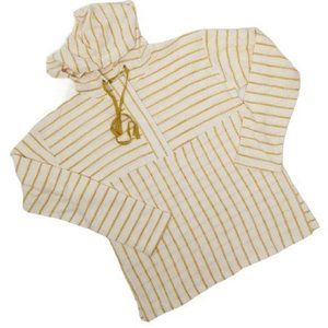 Hem & Thread Yellow Striped Snap Up Hoodie